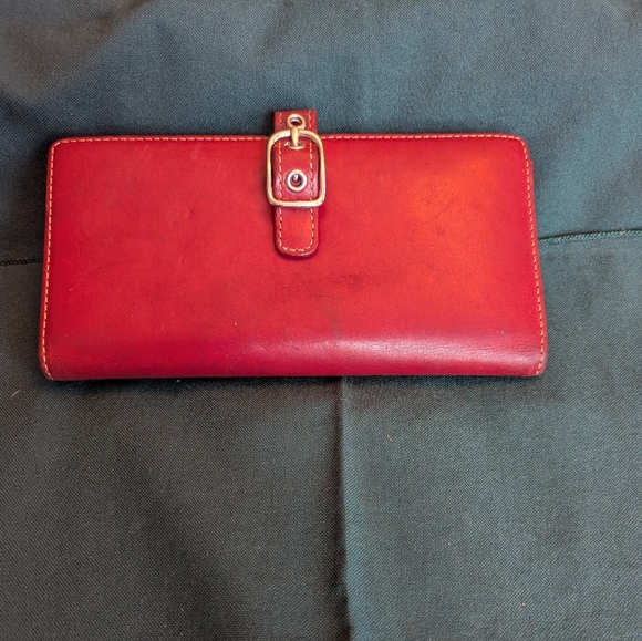 Women's Coach Red Leather Wallet - Picture 1 of 5